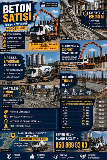 şifi: İnşaat betonu M-100, Həcm: 100000 kubmetr, Sifarişlə — 3