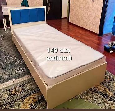 kravat basligi: Tək nəfərlik çarpayı - Sadə və zərif dizayn - Başlıq hissəsi mavi — 1