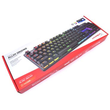 купить наклейки на клавиатуру: Клавиатура, HyperX, Механикалык, Зымдуу туташтыруу, Өлчөмү: 100%