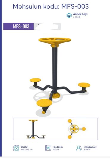 Digər trenajorlar: Açıq hava fitnes avadanlıqları – sarı/qrafit rəng palitrası, metal — 37