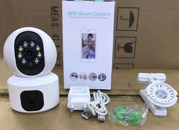 видео камира: Новая двойная линза 2K 4MP WiFi IP-камера CCTV 360 ° PTZ Умный дом