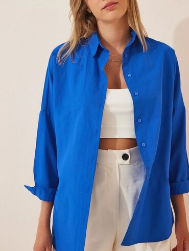Рубашки и блузы: XL (EU 42), цвет - Синий