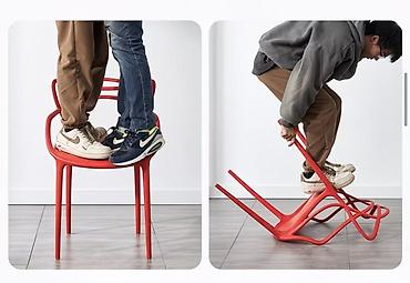 стульчик ikea: Пластиковый стул, Новый, Самовывоз, цвет - Серый — 7