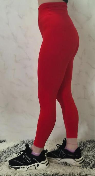 Helanke, biciklistički šortsevi: Crvene ženske helanke sa visokim strukom. Dizajnirane su za udobnost i — 6