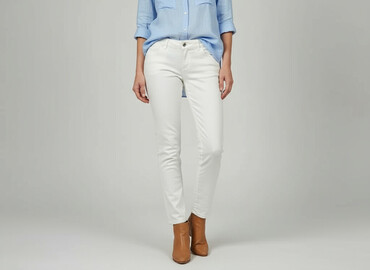 bluzka h m basic: UpFashion, Material trousers for women, size S (EU 36)
