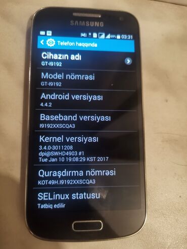 Samsung I9190 Galaxy S4 Mini, 8 GB, rəng - Qara, Sensor, İki sim kartlı
