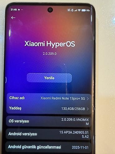 iphone dubai variant: Redmi Note 13 Pro+, 256 GB, rəng - Ağ, Barmaq izi — 4