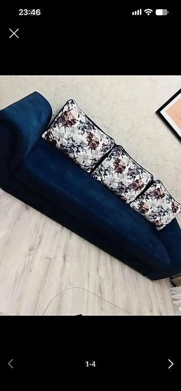- Rəng: tünd mavi - Material: həcmli, yumşaq toxumalı parça (matt, iz — 4