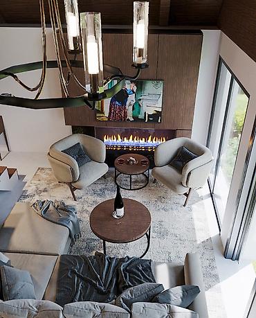 Tikinti işləri: «Barn House»: ▸ 60 m² — 2 yataq otağı, zal, studio tipli mətbəx — 7