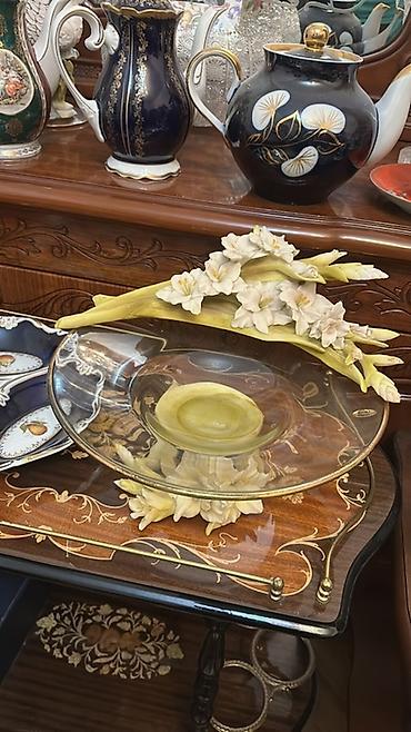 su qabları: Şüşə meyvə/süfrə qabı – bəzəkli kompozisiya - Material: qalın, şəffaf — 1