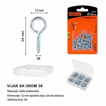 KMT Vijak sa okom 3# (SKU: 9368327) - Opis: Praktični vijci sa okom
