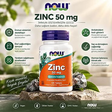 Витамины и БАДы: NOW Zinc 50 mg – Immun Sisteminizin Gücü Məhsul: Sink (Zinc) 50 mg — 1