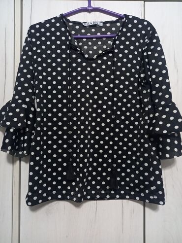 elegantní crop top: Bazalini, L (EU 40), Dots, color - Black