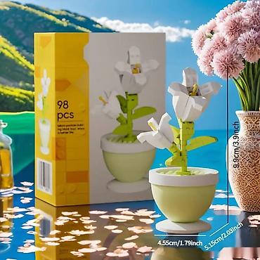Kocke za decu: Cvet za sklapanje Roze 99 kom NOVO Set za sklapanje – Cvet u saksiji — 10