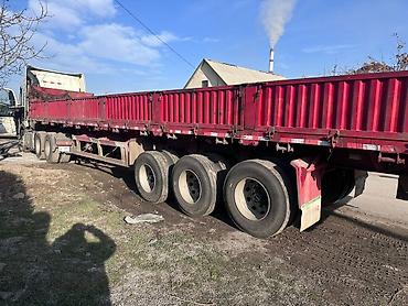 Полуприцеп бортовой/площадка, 3-осный, красный цена 400 000сом - at lalafo.kg Полуприцеп бортовой/площадка, 3-осный, красный цена 400 000сом -
