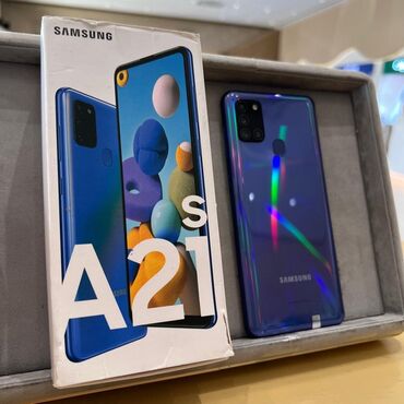 telefon ucun zengler: Samsung Galaxy A21S, 32 GB, rəng - Göy, Zəmanət, Sensor, Barmaq izi