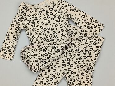 szerokie beżowe spodnie: Set for baby, H&M, 0-3 months, condition - Perfect