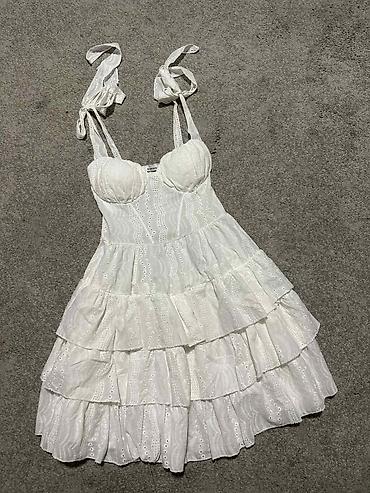 lilly papuce: Belo letnje haljina na bretele sa vezivanjem na ramenima. Model sa — 1