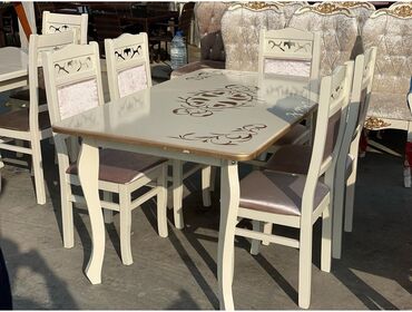 jurnalni stol modelleri: Для кухни, Для гостиной, Новый, Нераскладной, Квадратный стол, 6 стульев, Азербайджан