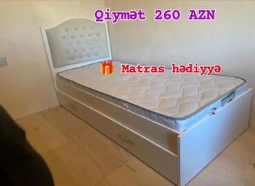 Çarpayılar: Yeni, Təknəfərlik çarpayı, Bazasız, Matras ilə, Siyirməsiz, Azərbaycan — 30