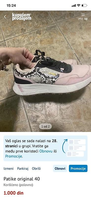 maslinasto zelene patike: Original patike broj 40, u atraktivnoj kombinaciji svetloroze, crne i — 1