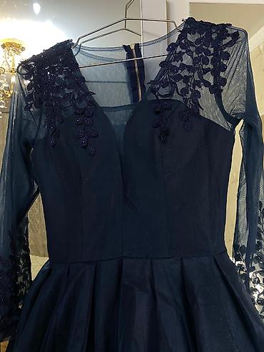 Танцевальные платья: Бальное платье, Длинная модель, цвет - Синий, S, В наличии — 3