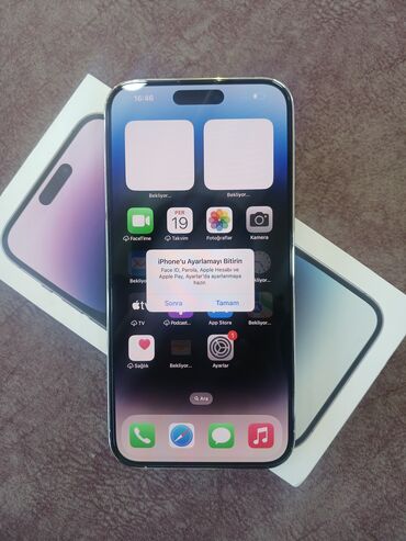 Apple iPhone: IPhone 14 Pro Max, 256 GB, Ağ, Barmaq izi, Simsiz şarj, Face ID