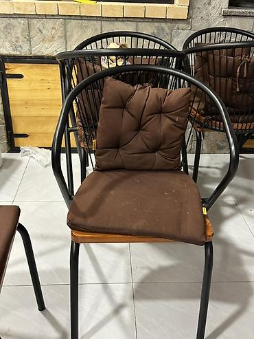 xrustal stekan olcusu: İşlənmiş, Dördbucaq masa, 8 stul, Açılmayan, Stullar ilə, Metal — 5