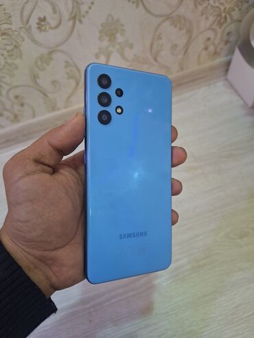 samsung z fold 3 ikinci el: Samsung Galaxy A32, 64 GB, rəng - Göy, Barmaq izi