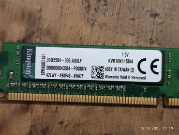 kompüterlər qiyməti: Оперативная память (RAM) Kingston, 4 ГБ, 1333 МГц, DDR3, Для ПК, Новый