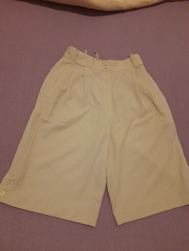 kožne pantalone: M (EU 38), color - Beige, Single-colored