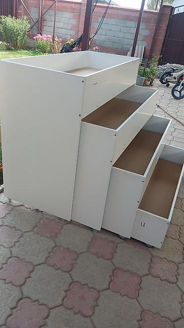 bunk bed: Двухъярусная детская кровать, Б/у, ЛДСП, цвет - Белый — 5