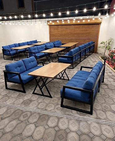 terter sekilleri: Kafe/restoran və həyət məkanı üçün metal karkaslı oturacaq dəsti - — 2