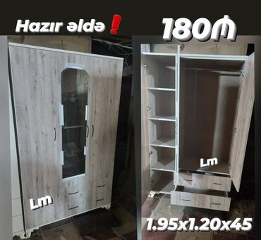 Dolablar: Yeni, Açılan, 3 qapılı Düz dolab, Dolab-asılqan, Azərbaycan — 4