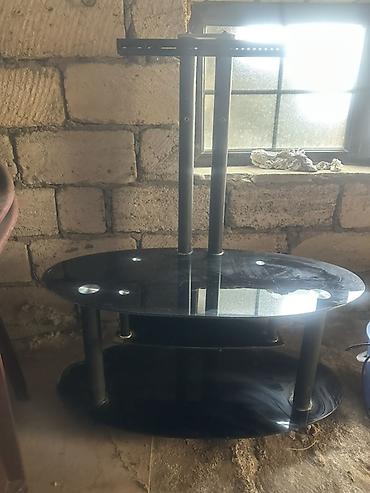 divar rəf: Şüşə TV stendi və divar/dirək asqılı montaj sistemi - Oval formalı — 4