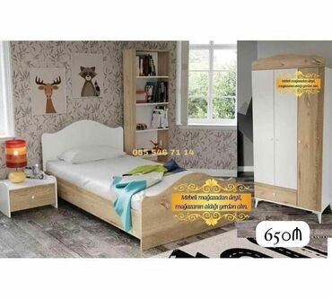 gence qapilar: Oğlan və qız üçün, Yeni, Təknəfərlik çarpayı, Dolab, 2 tumba