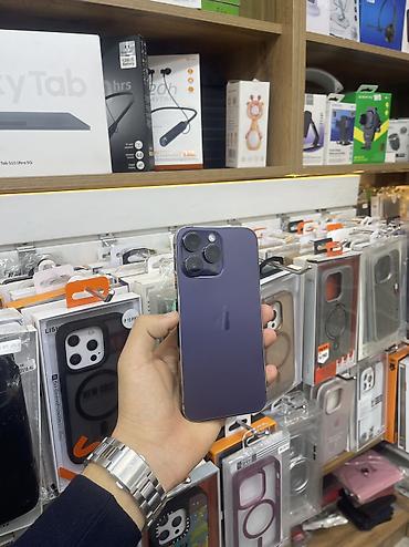 iphone 16 pro чехол: IPhone 14 Pro Max, Б/у, 256 ГБ, Deep Purple, Зарядное устройство, Защитное стекло, Чехол, В рассрочку, 77 % — 1
