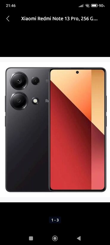 bakcell 1 manatlıq internet: Xiaomi Redmi Note 13, 256 GB, rəng - Qara, 
 Zəmanət