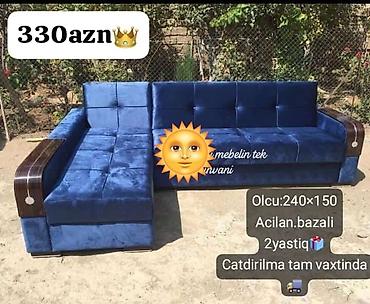 divan yuma: Künc divan, Qonaq otağı üçün, Bazalı, Açılan — 1