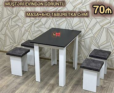 acar naboru satilir: Masa+4 ədəd taburetka dəsti - Dəst: 1 ədəd masa və 4 ədəd taburetka - — 1