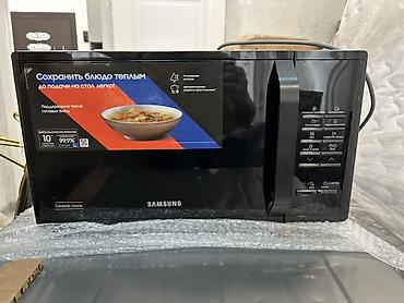 silver soba: Mikrodalğalı soba Samsung, Ayrıca dayanan, Mikrodalğalar ilə, rəng - Qara, İşlənmiş — 1
