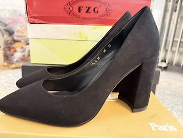 pump wedge: Туфли, 35, Б/у, цвет - Черный, Самовывоз, Платная доставка — 2