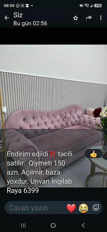 divan sultan: Xüsusi dizaynlı yumşaq divan - Rəng: pudra/çəhrayı - Material — 1