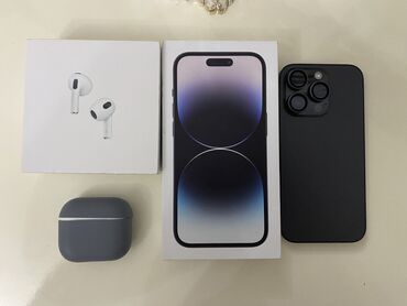 Apple iPhone: IPhone 14 Pro, 128 GB, Jet Black, Simsiz şarj, Face ID