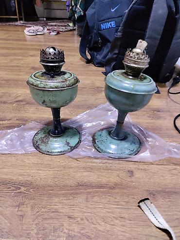 məsəllər: Metal korpuslu 2 ədəd köhnə tip petroleylampası (məşəl). - Material — 1