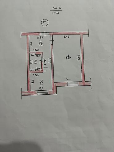 5мкр квартира: 1 комната, 36 м², 5 мкр Индивидуалка, 3 этаж, Свежий ремонт — 5