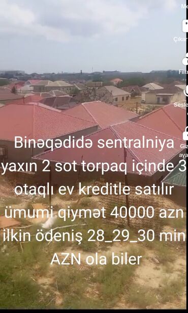 Həyət evləri və villaların satışı: Binəqədi qəs. 3 otaqlı, 100 kv. m, Kredit var, Yeni təmirli