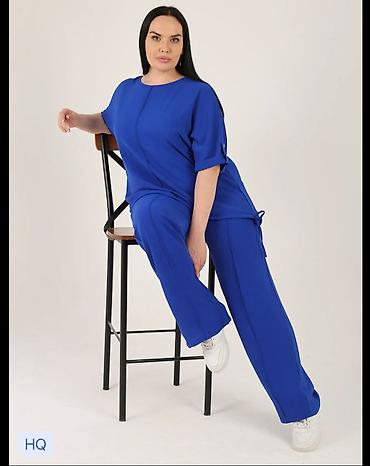 pull and: Брючный костюм, Прямые, Made in KG, Вискоза, Лето — 3