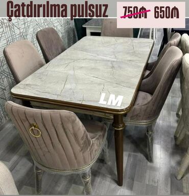 Masa və oturacaq dəstləri: *Möhtəşəm masa dəsti*👑 *Yüksək keyfiyyətlə* Qiymət : Masa :2mx1m