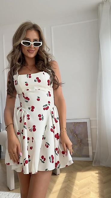 exit haljine: 🍒Mini haljine sa širokom suknjom i cvetnim/voćnim printom
✅2800 din — 8